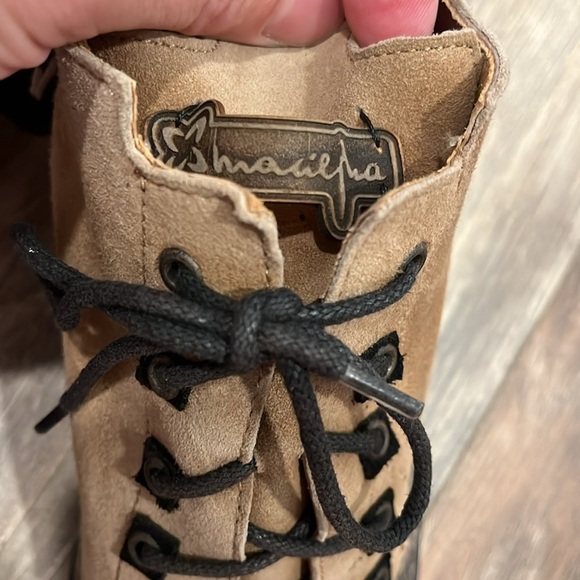 Maciejka Boho Tan/Gray Genuine Suede Leather Lace Up Chukka Ankle Boots NEW Sz 9 - Picture 5 of 14